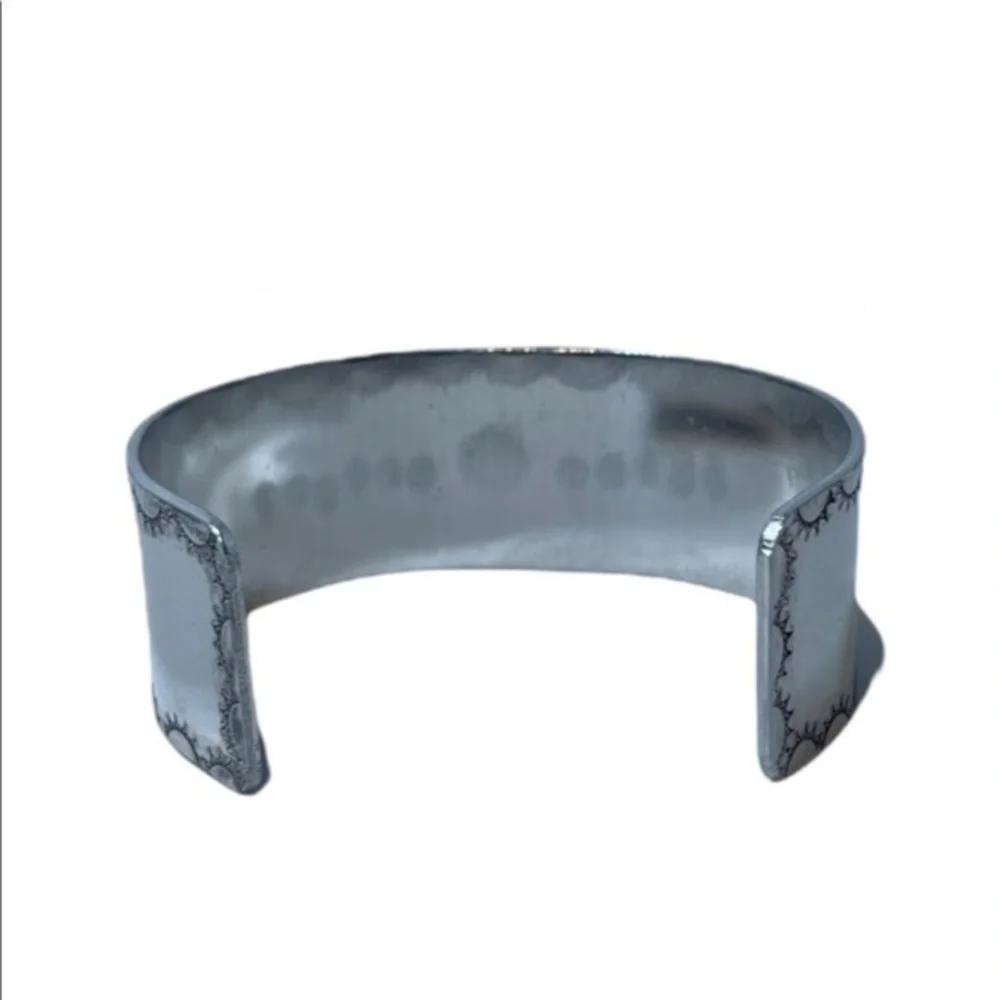 Handmade stamped‎ celestial sun Shine bright wide adjustable cuff bracelet